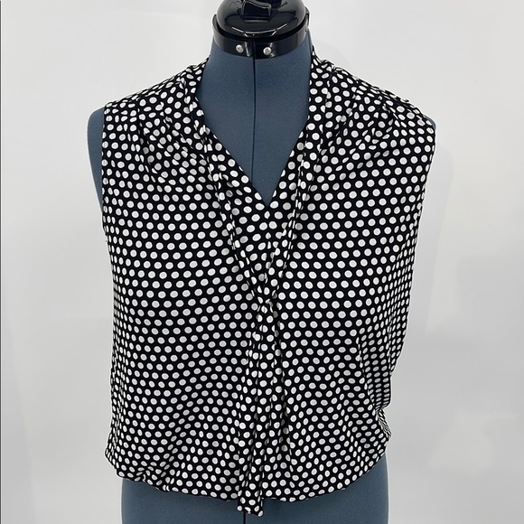 MAX STUDIO SIZE M Polka Dot Sleeveless Top - Black and White - Picture 1 of 4